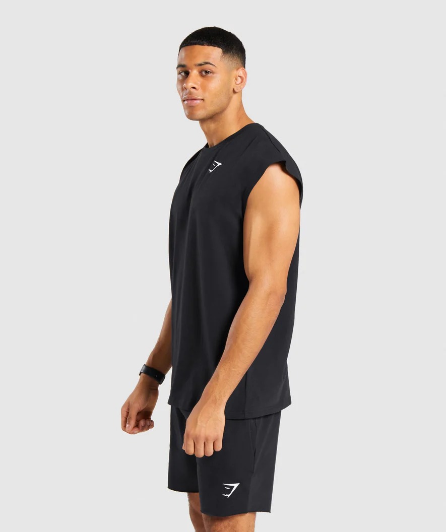 CRITICAL CUT OFF SLEEVELESS TEE – BLACK (AUTHENTIC) – Brofit